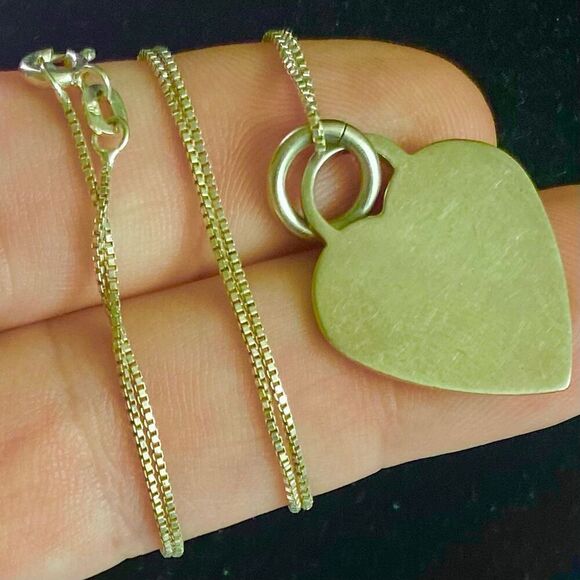 AAD# Italian Sterling 925 Silver Heart Necklace - Picture 6 of 7